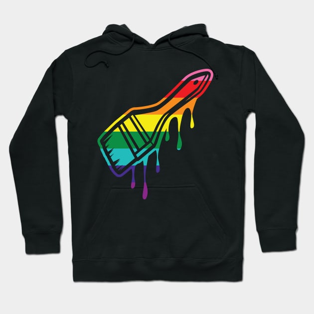 PRIDE Paintbrush Hoodie by IPRINT